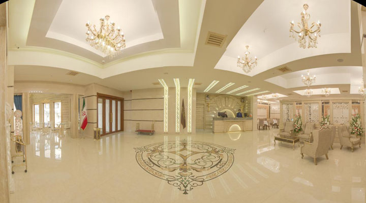نمای لابی هتل حلما مشهد