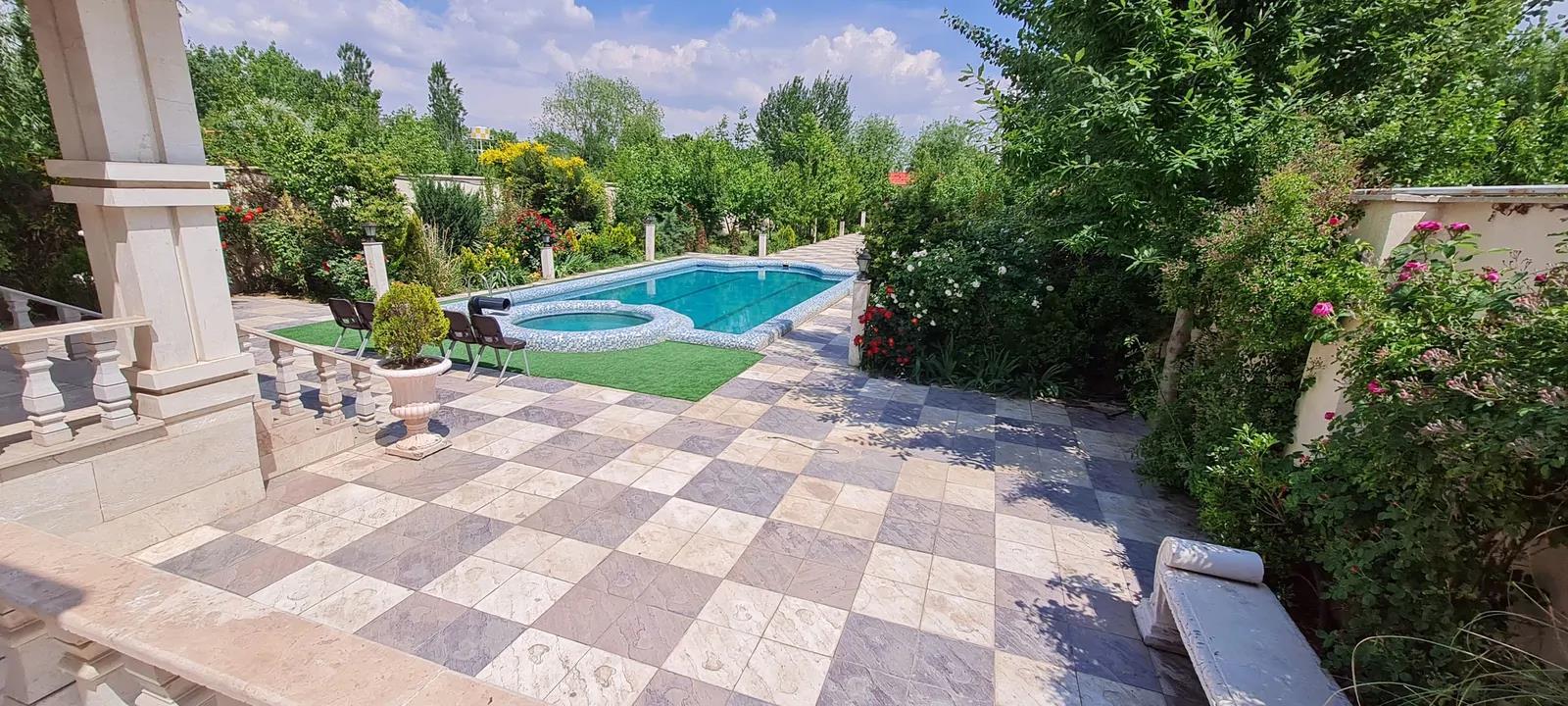 خانه باغ استخردار سرپوشیده آبگرم سیب سبز با بیلیارد سهیلیه