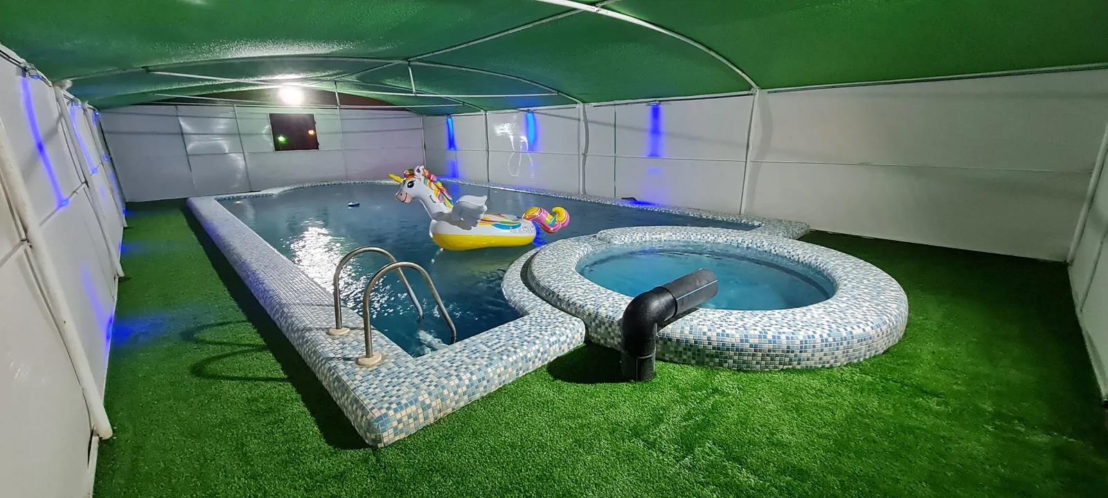 خانه باغ استخردار سرپوشیده آبگرم سیب سبز با بیلیارد سهیلیه